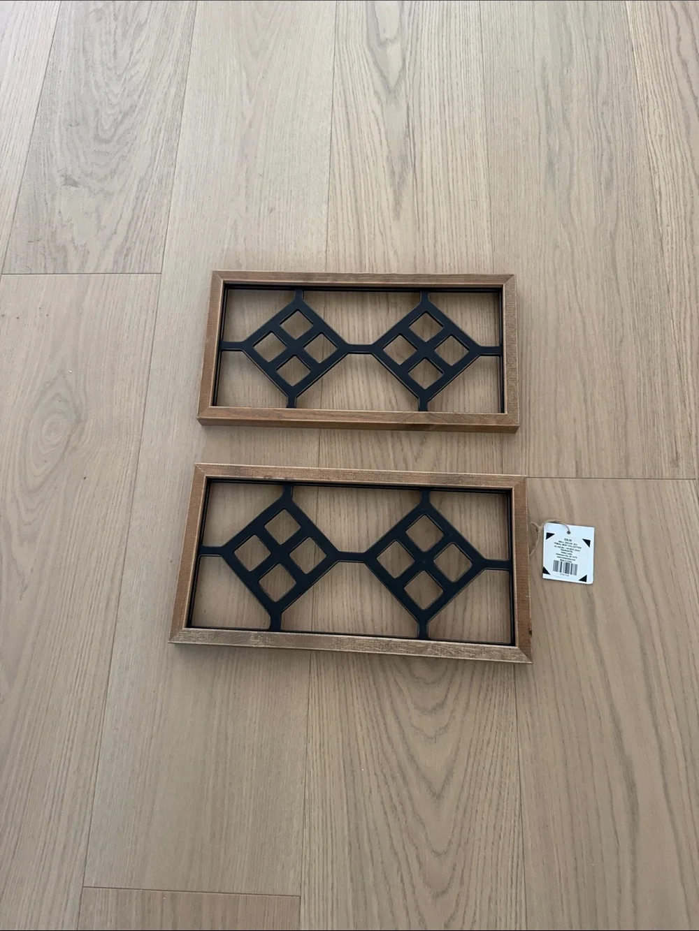 Hobby Lobby Wood Wall Panels with Black Geometric Inlay